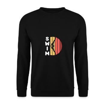 SWIM Schwimmen Retro Vintage Für Männer Frauen - Unisex Pullover - Schwarz - Vorne - Alina (178cm) & Michal (187cm)