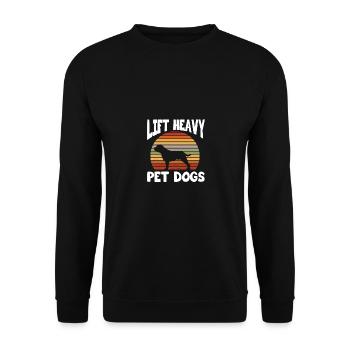 Soulever des chiens de compagnie lourds pour les propriétaires de chiens haltérophiles - Sweat-shirt Unisexe - noir - Devant - Alina (178cm) & Michal (187cm)
