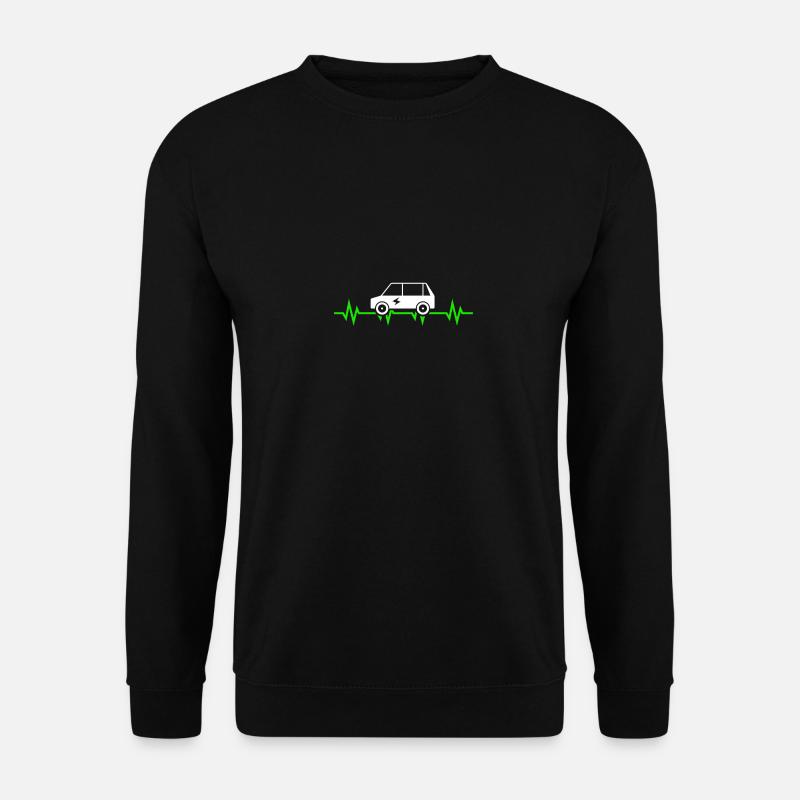 E-Auto Elektrisches Auto Herzfrequenz - Unisex Pullover - Schwarz