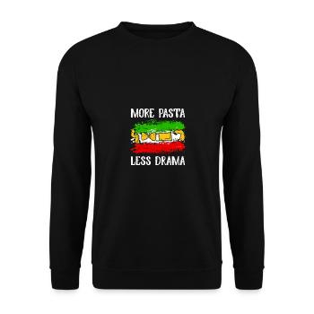 More Pasta Less Drama For Pasta Lovers Men - Unisex Sweatshirt - black - Front - Alina (178cm) & Michal (187cm)