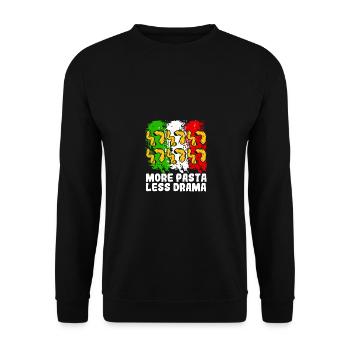 More Pasta Less Drama For Pasta Lovers Men - Unisex Sweatshirt - black - Front - Alina (178cm) & Michal (187cm)