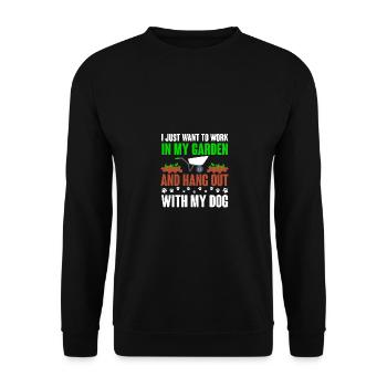 I Just Want To Work In My Garden Hang Out - Unisex Sweatshirt - black - Front - Alina (178cm) & Michal (187cm)