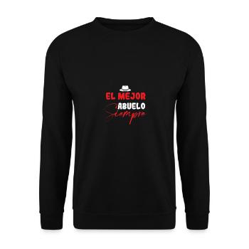 El Mejor Abuelo Siempre Bester Opa Immer Für - Unisex Pullover - Schwarz - Vorne - Alina (178cm) & Michal (187cm)