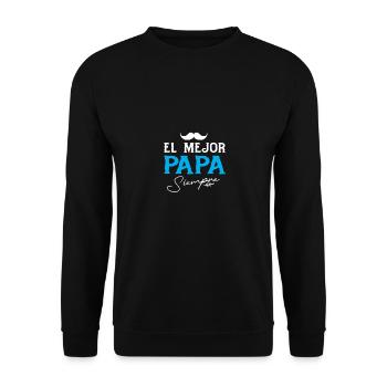 El Mejor Papa Siempre Bester Papa Immer Für Väter - Unisex Pullover - Schwarz - Vorne - Alina (178cm) & Michal (187cm)