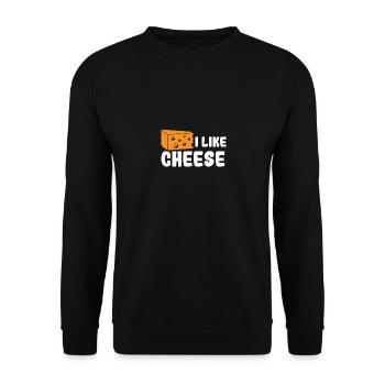 I Like Cheese For Cheesy Cheeselover Men Women - Unisex Sweatshirt - black - Front - Alina (178cm) & Michal (187cm)