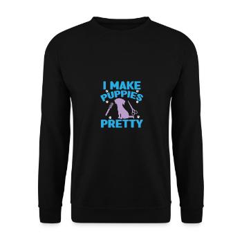 I Make Puppies Pretty Hundefrisör Haustierpflege - Unisex Pullover - Schwarz - Vorne - Alina (178cm) & Michal (187cm)