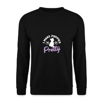 I Make Puppies Pretty Hundefrisör Haustierpflege - Unisex Pullover - Schwarz - Vorne - Alina (178cm) & Michal (187cm)