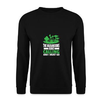Les champignons appelant la cueillette de champignons pour - Sweat-shirt Unisexe - noir - Devant - Alina (178cm) & Michal (187cm)