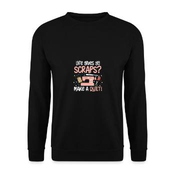 La vie vous donne des restes Faire une courtepointe Coudre - Sweat-shirt Unisexe - noir - Devant - Alina (178cm) & Michal (187cm)