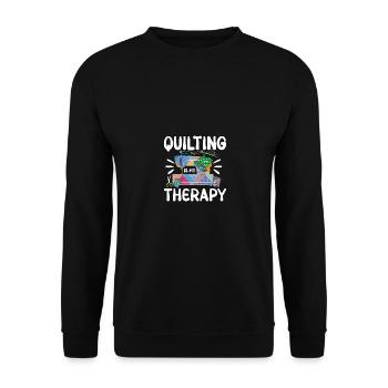 La courtepointe est ma thérapie Quilting Sewing - Sweat-shirt Unisexe - noir - Devant - Alina (178cm) & Michal (187cm)