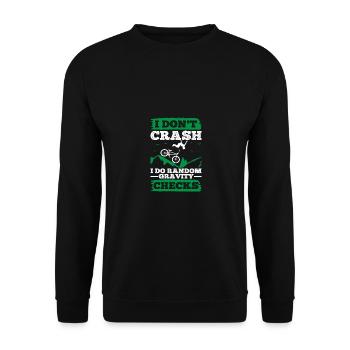 I Don't Crash I Do Random Gravity Checks Mountain - Unisex Pullover - Schwarz - Vorne - Alina (178cm) & Michal (187cm)
