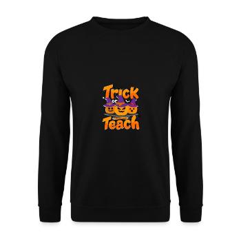 Trick Or Teach Halloween Costume for Teachers - Unisex Sweatshirt - black - Front - Alina (178cm) & Michal (187cm)