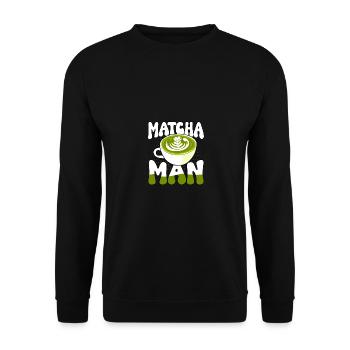Matcha Man Für Matcha-Tee Liebhaber - Unisex Pullover - Schwarz - Vorne - Alina (178cm) & Michal (187cm)