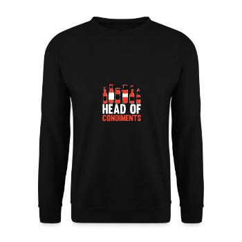 Head Of Condiments For Grill Lovers - Unisex Sweatshirt - black - Front - Alina (178cm) & Michal (187cm)