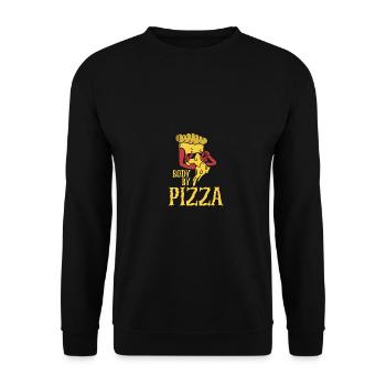 Body By Pizza For Men Women - Unisex Sweatshirt - black - Front - Alina (178cm) & Michal (187cm)