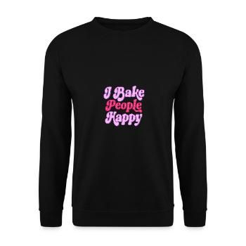 I Bake People Happy Für Kuchen Cupcake Bäcker - Unisex Pullover - Schwarz - Vorne - Alina (178cm) & Michal (187cm)