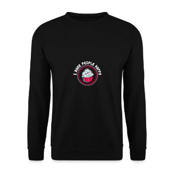 I Bake People Happy Für Kuchen Cupcake Bäcker - Unisex Pullover - Schwarz - Vorne - Alina (178cm) & Michal (187cm)