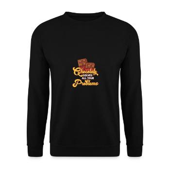 Chocolate Solves All Your Problems Für - Unisex Pullover - Schwarz - Vorne - Alina (178cm) & Michal (187cm)