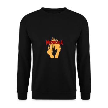 Meowcula Halloween Vampir Katze Für Kinder Männer - Unisex Pullover - Schwarz - Vorne - Alina (178cm) & Michal (187cm)