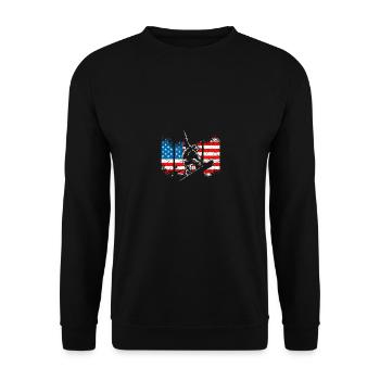 Snowboarding USA Grunge pour snowboarders hommes - Sweat-shirt Unisexe - noir - Devant - Alina (178cm) & Michal (187cm)