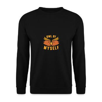 Owl By Myself Mignon Owl pour femmes filles - Sweat-shirt Unisexe - noir - Devant - Alina (178cm) & Michal (187cm)