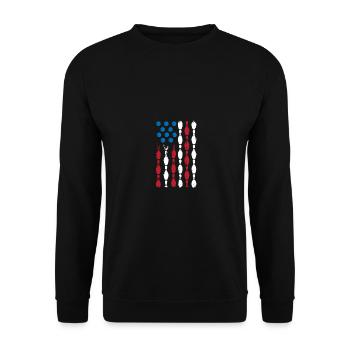 Bowling Amerikanische Flagge Bowlingsport - Unisex Pullover - Schwarz - Vorne - Alina (178cm) & Michal (187cm)