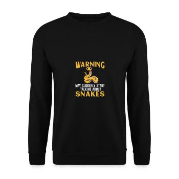 Suddenly Talk About Snakes Für Reptilienbesitzer - Unisex Pullover - Schwarz - Vorne - Alina (178cm) & Michal (187cm)