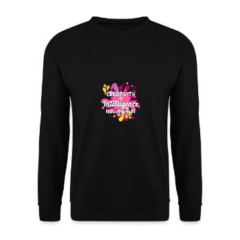 Creativity Is Intelligence Having Fun for Men - Unisex Sweatshirt - black - Front - Alina (178cm) & Michal (187cm)
