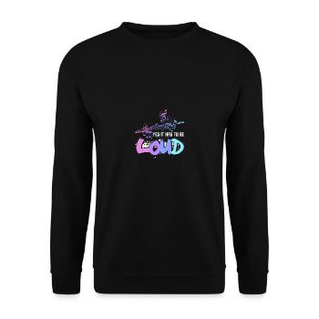 Ja, det skal være høj fløjte for fløjtenistmusikere - Unisex sweater - sort - Foran - Alina (178cm) & Michal (187cm)