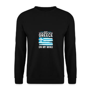 J’ai la Grèce en tête Drapeau grec - Sweat-shirt Unisexe - noir - Devant - Alina (178cm) & Michal (187cm)