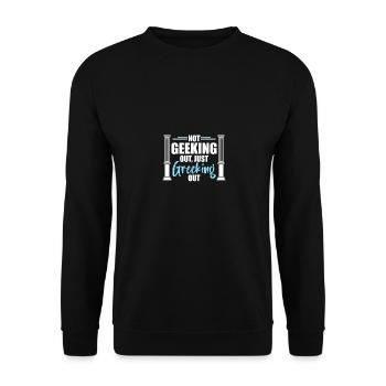 Pas de geek, juste de la Grèce - Sweat-shirt Unisexe - noir - Devant - Alina (178cm) & Michal (187cm)