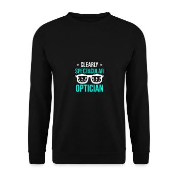 Clearly Spectacular Optician Opticians Optometrists - Unisex Sweatshirt - black - Front - Alina (178cm) & Michal (187cm)