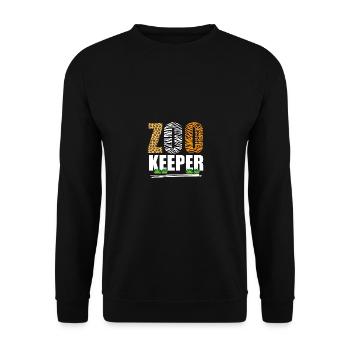 Zoo Keeper Zoowärter Afrikanische Tiere Zebra - Unisex Pullover - Schwarz - Vorne - Alina (178cm) & Michal (187cm)