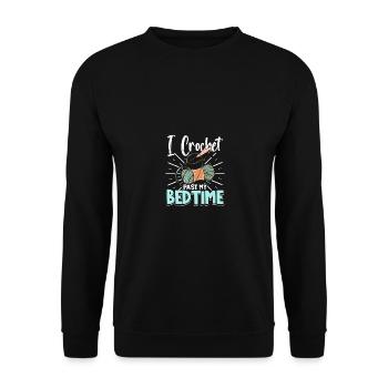 I Crochet Past My Bedtime Crochet Knitting - Unisex Sweatshirt - black - Front - Alina (178cm) & Michal (187cm)