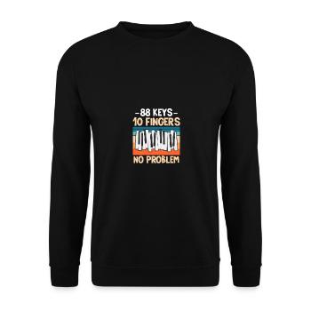 88 Keys 10 Fingers No Problem for Keyboardists - Unisex Sweatshirt - black - Front - Alina (178cm) & Michal (187cm)
