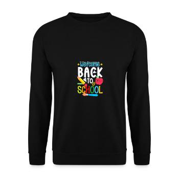 Welcome Back To School For Teachers Men Women - Unisex Sweatshirt - black - Front - Alina (178cm) & Michal (187cm)
