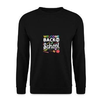 Welcome Back To School For Teachers Men Women - Unisex Sweatshirt - black - Front - Alina (178cm) & Michal (187cm)
