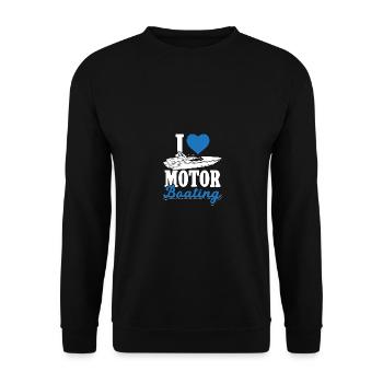 I Love Motor Boating for Boating Captains - Unisex Sweatshirt - black - Front - Alina (178cm) & Michal (187cm)