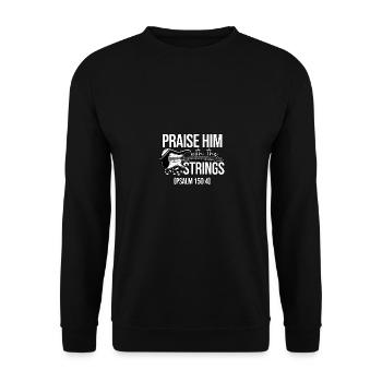 Praise Him With The Strings Christian Guitar - Unisex Sweatshirt - black - Front - Alina (178cm) & Michal (187cm)