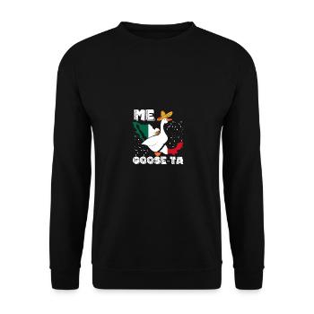 Me Goose Ta Mexikanische Gans - Unisex Pullover - Schwarz - Vorne - Alina (178cm) & Michal (187cm)