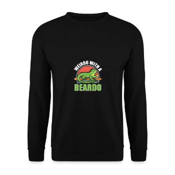 Weirdo avec un animal de compagnie Beardo Lizard Gecko - Sweat-shirt Unisexe - noir - Devant - Alina (178cm) & Michal (187cm)