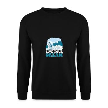 Live Your Dream Schlittenhunde - Unisex Pullover - Schwarz - Vorne - Alina (178cm) & Michal (187cm)