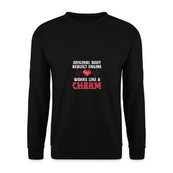 Original Body Rebuilt Engine Heart Disease - Unisex Sweatshirt - black - Front - Alina (178cm) & Michal (187cm)