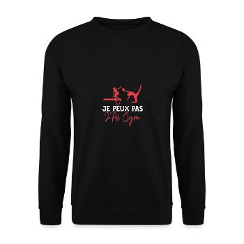 Je Peux Pas J'ai Gym Für Turnerinnen Und Turner - Unisex Pullover - Schwarz - Vorne - Alina (178cm) & Michal (187cm)