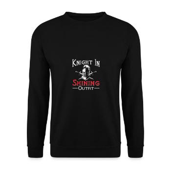 Knight In Shining Outfit Mittelalter Fest - Unisex Pullover - Schwarz - Vorne - Alina (178cm) & Michal (187cm)