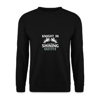 Knight In Shining Outfit Mittelalter Fest - Unisex Pullover - Schwarz - Vorne - Alina (178cm) & Michal (187cm)
