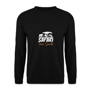 Safari Tour Guide Reiseleiter Afrika Zoo - Unisex Pullover - Schwarz - Vorne - Alina (178cm) & Michal (187cm)