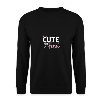 Oreilles De Chat Mignonnes Mais Sauvages Mignonnes Mais Sauvages - Sweat-shirt Unisexe - noir - Devant - Alina (178cm) & Michal (187cm)
