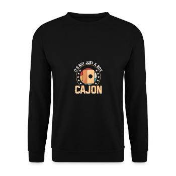Not Just A Box It's A Cajon Kachon - Unisex Pullover - Schwarz - Vorne - Alina (178cm) & Michal (187cm)