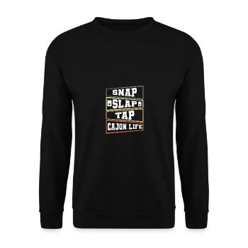 Snap Slap Tap Cajon Life Kachon - Unisex Pullover - Schwarz - Vorne - Alina (178cm) & Michal (187cm)